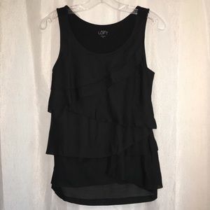 Black Ruffled Top from LOFT